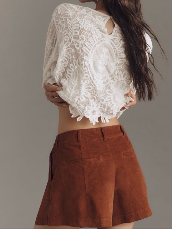 Anthropologie Pilcro Corduroy Pleated Skirty Shorts, Size 30 - Picture 4 of 14